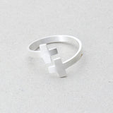 Fashion cross ring Silver nz