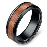 Fashion wood ring Black / 6 (51.9 mm) nz