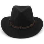Felt and leather hat Black nz