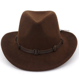 Felt and leather hat Brown nz