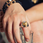 Fenrir Gold Signet Ring 7 (54.4 mm) nz