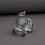 Fenrir Silver Ring Red Stone 5 (49.32 mm) nz