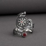 Fenrir Silver Ring Red Stone 5 (49.32 mm) nz