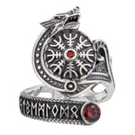 Fenrir Silver Ring Red Stone nz