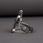 Fenrir Silver Ring Red Stone nz
