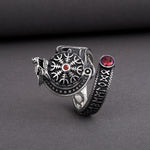 Fenrir Silver Ring Red Stone nz