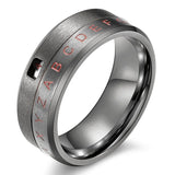 Fidget alphabet ring 6 (51.9 mm) / Black nz
