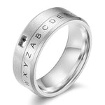 Fidget alphabet ring 6 (51.9 mm) / Silver nz