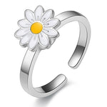 Fidget flower ring Silver nz
