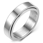 Fidget spinner ring 6 (51.9 mm) / Silver nz
