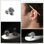 Flaming Skull Earrings Silver nz
