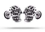 Flaming Skull Earrings Silver nz