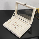 Flat Jewellery Organiser Case White nz
