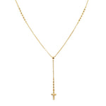 Floating Cross Necklace Gold nz