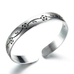 Floral bangle Silver nz