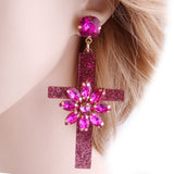 Floral cross earrings nz