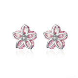 Floral silver earrings nz