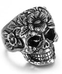 Floral skull ring 55 mm nz