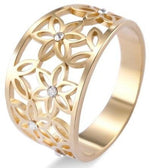 Flower of Life Ring 54.5 mm / Rhinestones in rose gold nz