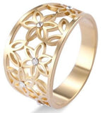 Flower of Life Ring 54.5 mm / Rhinestones in rose gold nz