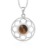 Flower of Life Tiger Eye Necklace No chain nz