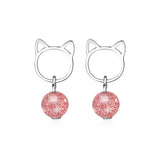 Fluffy cat earrings Pink nz