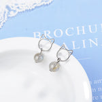 Fluffy cat earrings White nz