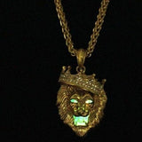 Fluorescent gold lion necklace nz
