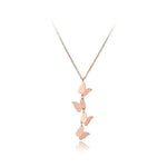 Four butterfly necklace Rose gold nz