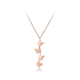 Four butterfly necklace Rose gold nz