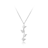 Four butterfly necklace Silver nz