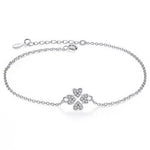 Four leaf clover heart silver bracelet Type nz