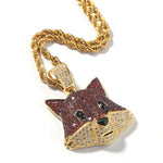 Fox emoji necklace Gold / Cuban chain / 45 cm nz