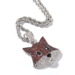 Fox emoji necklace Silver / Cuban chain / 45 cm nz
