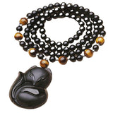 Fox Head Obsidian Necklace nz