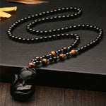 Fox Head Obsidian Necklace nz
