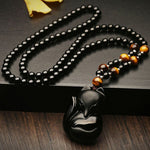 Fox Head Obsidian Necklace nz