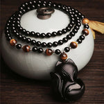 Fox Head Obsidian Necklace nz