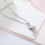 Fox necklace pink eyes nz