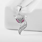 Fox necklace pink eyes nz