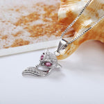 Fox necklace pink eyes nz