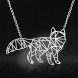 Fox origami shaped necklace money nz