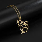 Fox silhouette necklace Gold / 45 cm nz