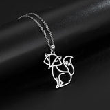 Fox silhouette necklace Silver / 45 cm nz