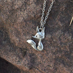 Fox spinner necklace Antique silver nz