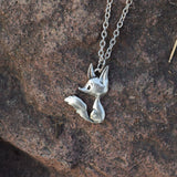 Fox spinner necklace Antique silver nz
