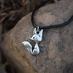 Fox spinner necklace Antique silver nz