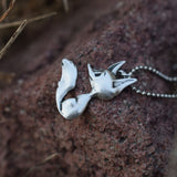 Fox spinner necklace Antique silver nz