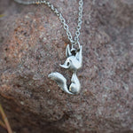 Fox spinner necklace Antique silver nz