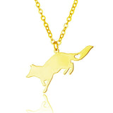 Fox Stainless pendant Gold nz